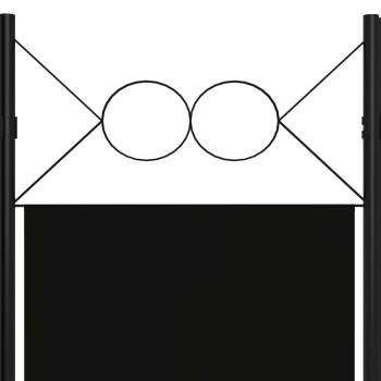  6-tlg. Raumteiler Schwarz 240 x 180 cm