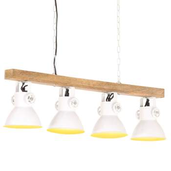  Deckenlampe Industriestil Weiß E27 Mangoholz