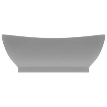  Luxus-Waschbecken Überlauf Matt Hellgrau 58,5x39cm Keramik   
