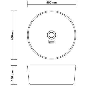  Luxuriöses Waschbecken Rund Matt Creme 40x15 cm Keramik