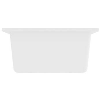 Küchenspüle mit Überlauf Weiß Granit