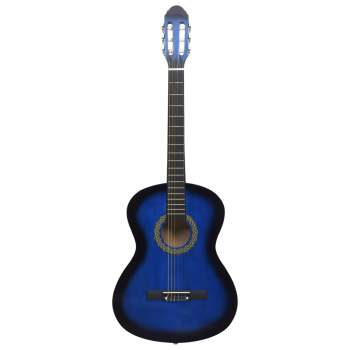  Klassikgitarre für Anfänger mit Tasche Blau 4/4 39"