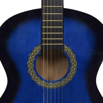  Klassikgitarre für Anfänger mit Tasche Blau 4/4 39"