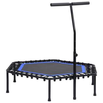  Fitness Trampolin mit Griff Sicherheitspolster Sechseck 122 cm