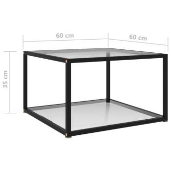  Couchtisch Transparent 60x60x35 cm Hartglas