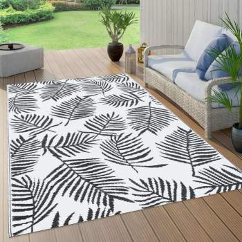  Outdoor-Teppich Weiß und Schwarz 190x290 cm PP