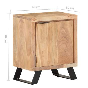  Nachttisch 40x30x50 cm Akazie Massivholz mit Naturkanten 