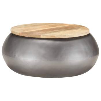 323531  Coffee Table Grey 68x68x30 cm Solid Mango Wood