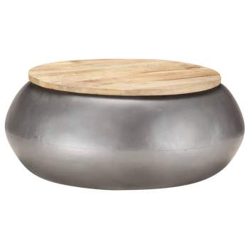 323531  Coffee Table Grey 68x68x30 cm Solid Mango Wood