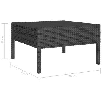  3-tlg. Garten-Lounge-Set mit Auflagen Poly Rattan Schwarz