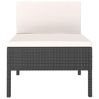 Preview:  Gartenstühle 3 Stk. mit Auflagen Poly Rattan Schwarz