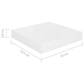  Schweberegal Hochglanz-Weiß 23x23,5x3,8 cm MDF