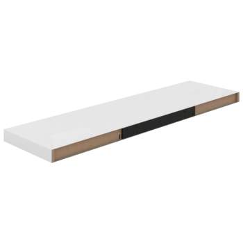  Schweberegale 4 Stk. Hochglanz-Weiß 90x23,5x3,8 cm MDF