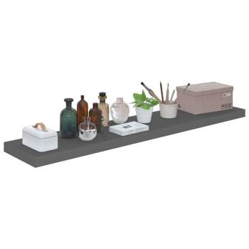  Schweberegale 4 Stk. Hochglanz-Grau 120x23,5x3,8 cm MDF