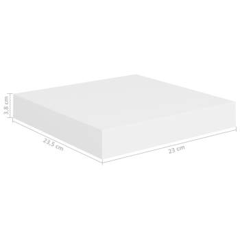  Schweberegale 2 Stk. Weiß 23x23,5x3,8 cm MDF