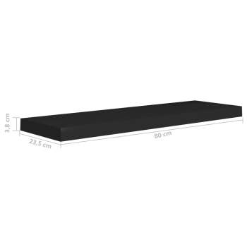  Schweberegal Schwarz 80x23,5x3,8 cm MDF