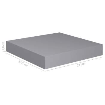  Schweberegal Grau 23x23,5x3,8 cm MDF
