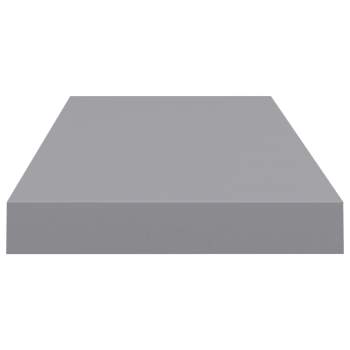  Schwebende Wandregale 2 Stk. Grau 60x23,5x3,8cm MDF 