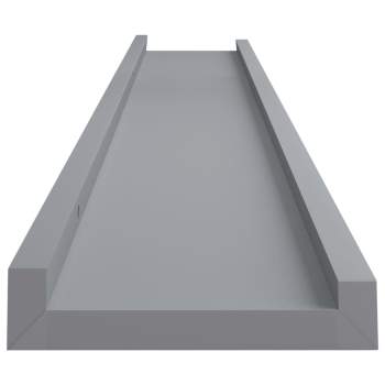  Bilderleisten 2 Stk. Grau 80x9x3 cm MDF