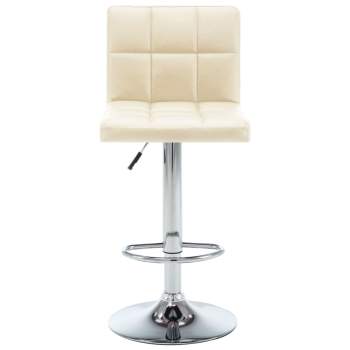  Barhocker 2 Stk. Creme Kunstleder