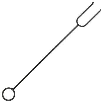  Rustikale Feuerstelle mit Schürhaken 76 cm XXL Stahl