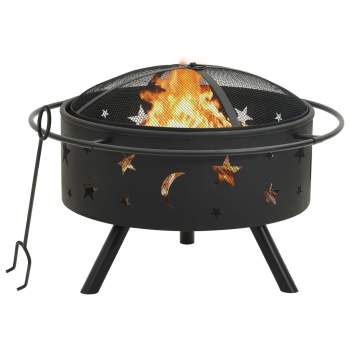 Feuerstelle mit Schürhaken 76 cm XXL Stahl