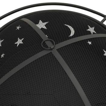  Feuerstelle mit Schürhaken 76 cm XXL Stahl