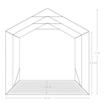 Garagenzelt PVC 1,6x2,4 m Grün