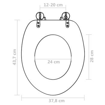  Toilettensitze mit Deckel 2 Stk. MDF Blau Wassertropfen-Design