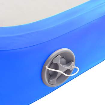  Aufblasbare Gymnastikmatte mit Pumpe 60x100x10 cm PVC Blau