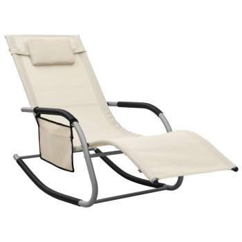 Preview: Sonnenliegen 2 Stk. Textilene Creme und Grau 