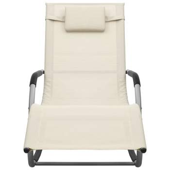 Preview: Sonnenliegen 2 Stk. Textilene Creme und Grau 