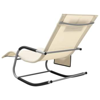Sonnenliegen 2 Stk. Textilene Creme und Grau 