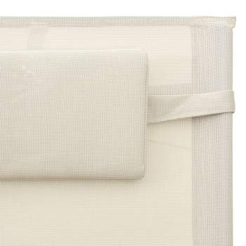 Sonnenliegen 2 Stk. Textilene Creme und Grau 