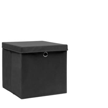 325188  Storage Boxes with Covers 4 pcs 28x28x28 cm Black