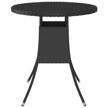  Gartentisch Schwarz 70x70x73 cm Poly Rattan