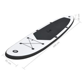  Aufblasbares Stand Up Paddle Board Set Schwarz und Weiß