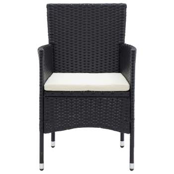  Garten-Essstühle 4 Stk. Poly Rattan Schwarz