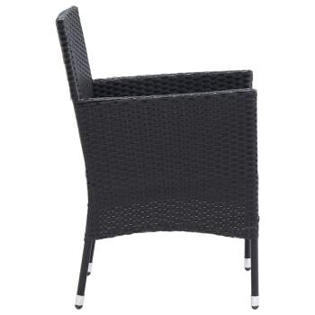  Garten-Essstühle 4 Stk. Poly Rattan Schwarz