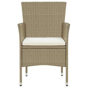 Preview: Garten-Essstühle 4 Stk. Poly Rattan Beige