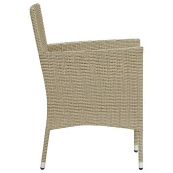 Preview: Garten-Essstühle 4 Stk. Poly Rattan Beige