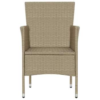 Garten-Essstühle 4 Stk. Poly Rattan Beige