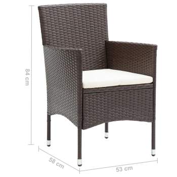  Garten-Essstühle 4 Stk. Poly Rattan Braun