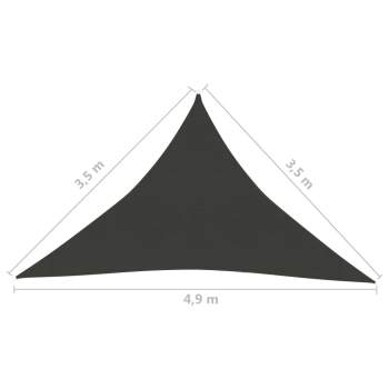  Sonnensegel 160 g/m² Anthrazit 3,5x3,5x4,9 m HDPE