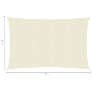  Sonnensegel 160 g/m² Creme 3x5 m HDPE 