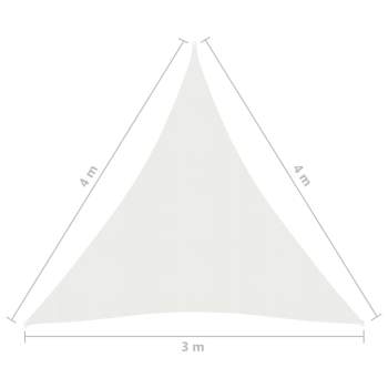  Sonnensegel 160 g/m² Weiß 3x4x4 m HDPE