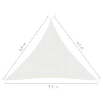  Sonnensegel 160 g/m² Weiß 4,5x4,5x4,5 m HDPE