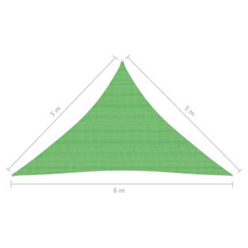 Sonnensegel 160 g/m² Hellgrün 5x5x6 m HDPE