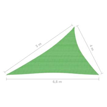 Sonnensegel 160 g/m² Hellgrün 4x5x6,8 m HDPE