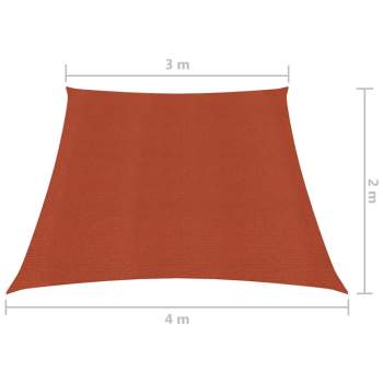  Sonnensegel 160 g/m² Terrakottarot 3/4x2 m HDPE
